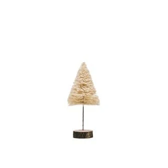 5-1/2" Round x 12"H Sisal Bottle Brush Tree on Wood Base