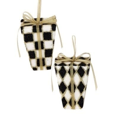 5" Harlequin Package Ornament - Sold Individually