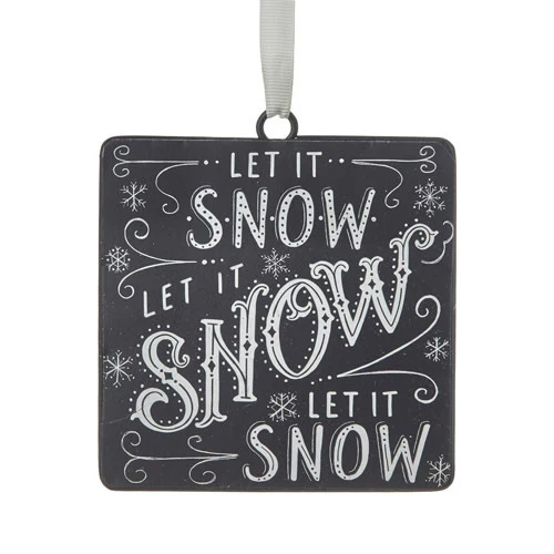 5" Let it Snow Disc Ornament