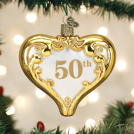 50th Anniversary Heart Ornament - Image 2