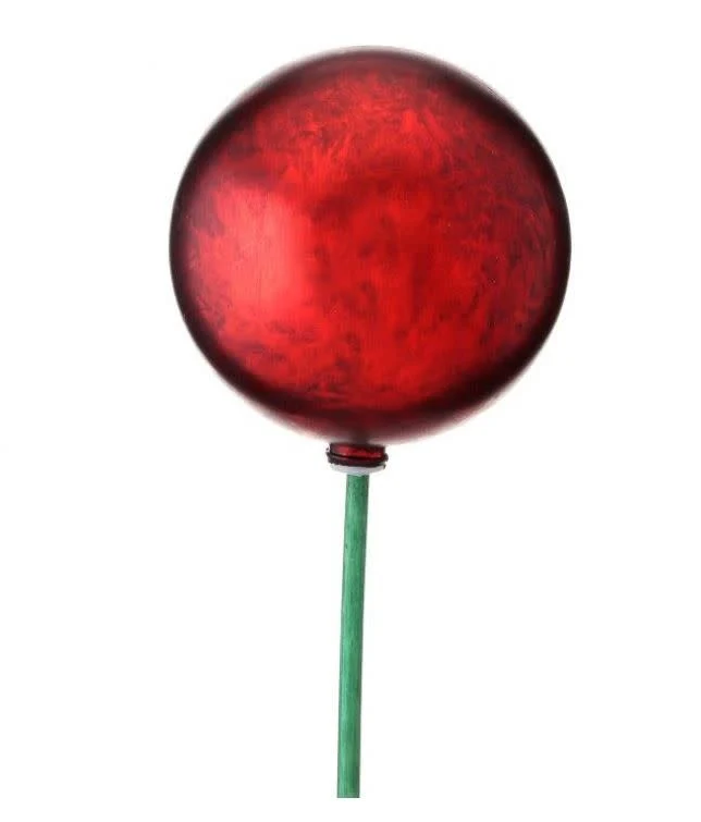 5.5" Antique Vacuum Plate Ball Ornament Stake 17"