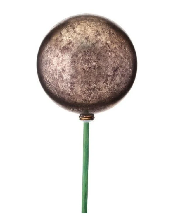 5.5" Antique Vacuum Plate Ball Ornament Stake 17" - Image 3