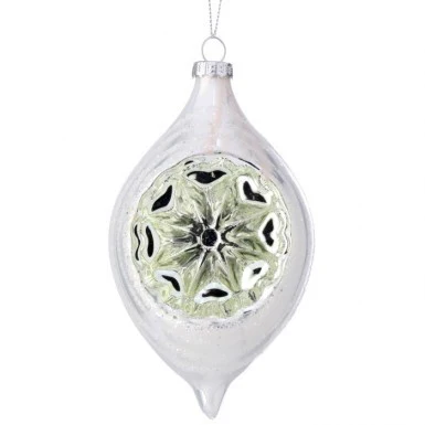 5.5" Glass Pearl Reflector Finial Ornament - Image 3