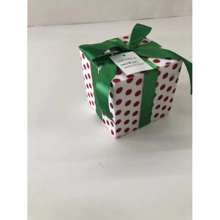5"Polka Dot Gift Box Ornament - Image 3