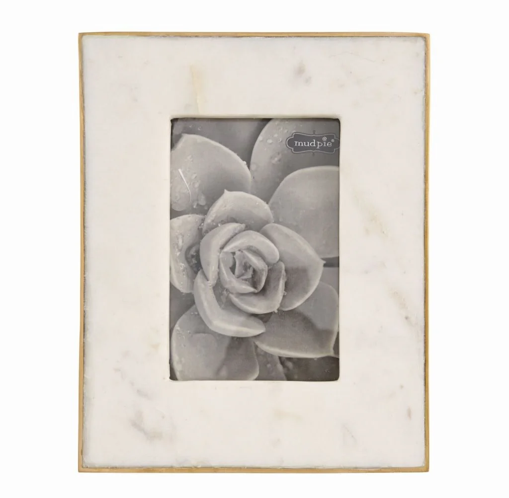 5x7 Marble & Gold Frame