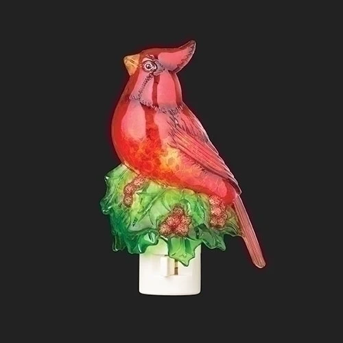 6.25” Cardinal on Holly Night Light