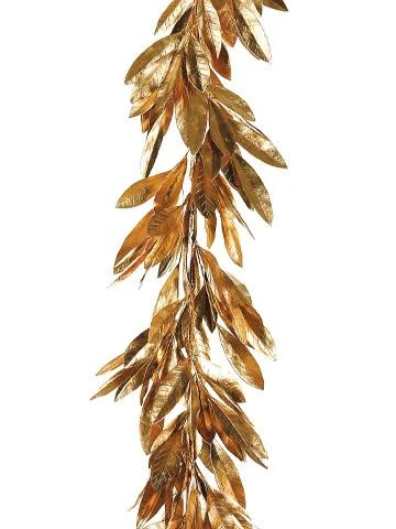 6’ Bay Leaf Garland Gold