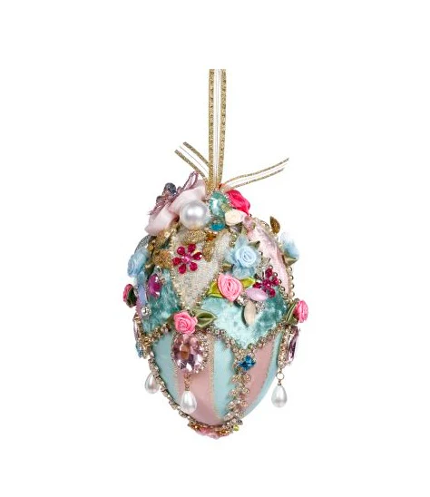 6" Fabric Jeweled Easter Eggs - SOLD INDIVIDUALLY - Image 2