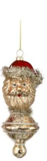6" Glass Vintage Santa Finial Ornament - Sold Individually - Image 2