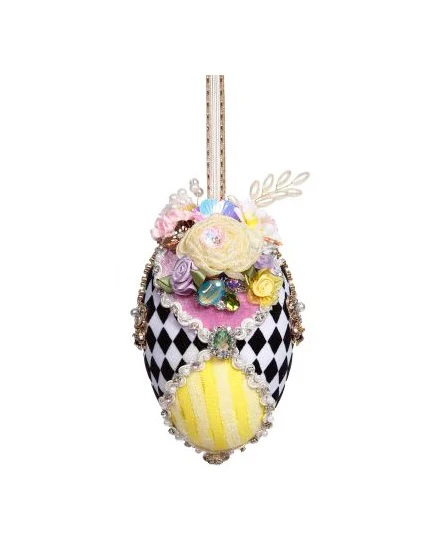 6" Harlequin Jewelled Egg Orn - Sold Individually - Image 2
