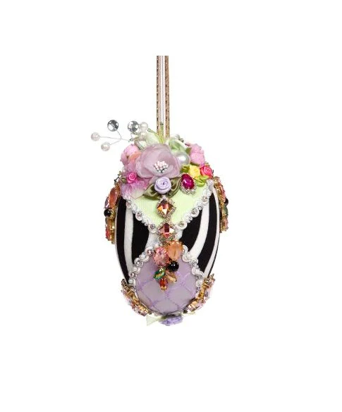 6" Harlequin Jewelled Egg Orn - Sold Individually - Image 3
