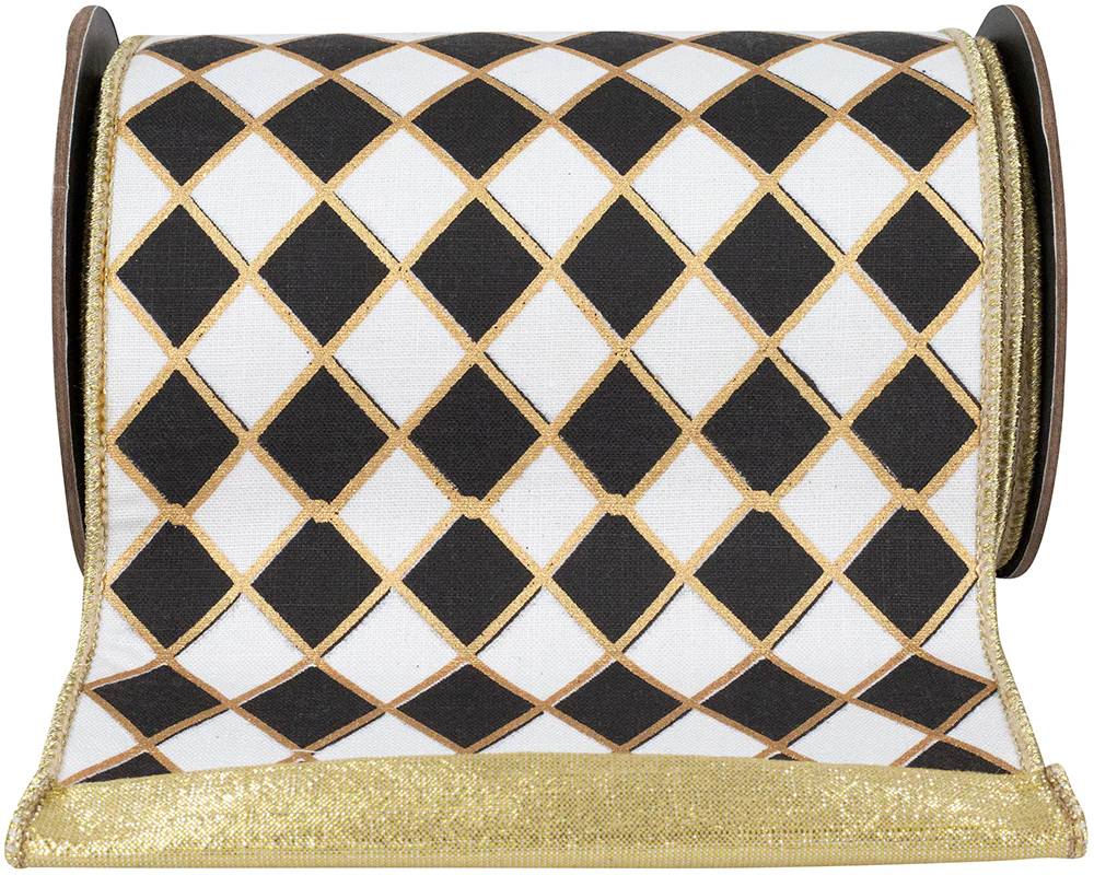 6 Inch Diamond Elite Metallic Outline Deluxe Wired Edge Ribbon