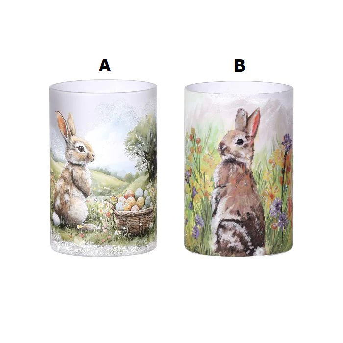 6” Led/Bty/Tmr Bunny/Flower Vase - Sold Individually