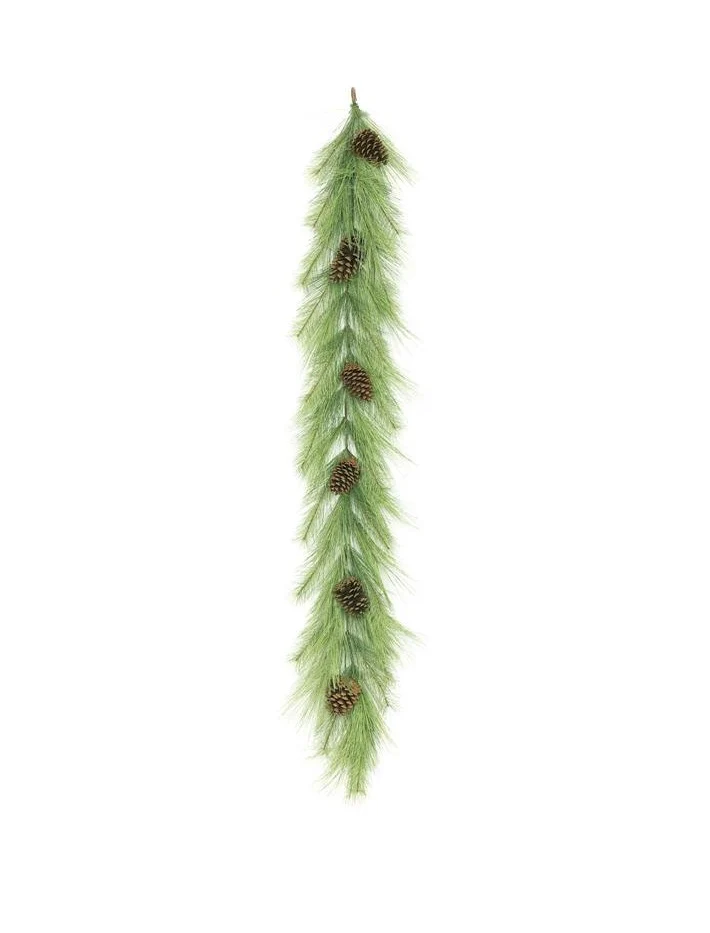 6' Long Needle Pine & Pinecone Garland Green