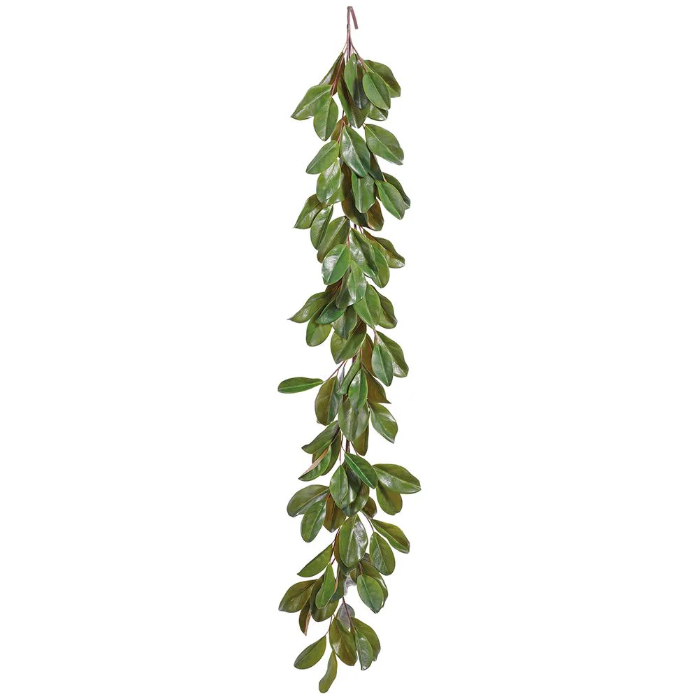 6' Magnolia Leaf Garland Green - Image 2