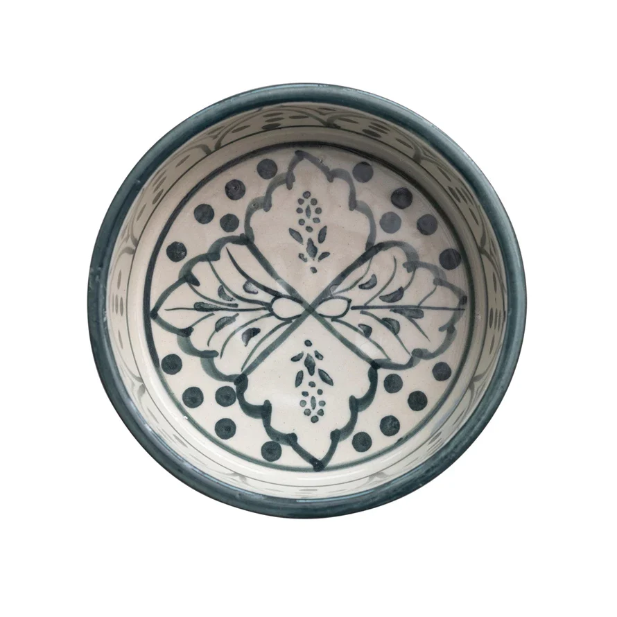 6" StonewareHand-Painted Pet Bowl