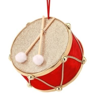 6" Velvet Drum Ornament