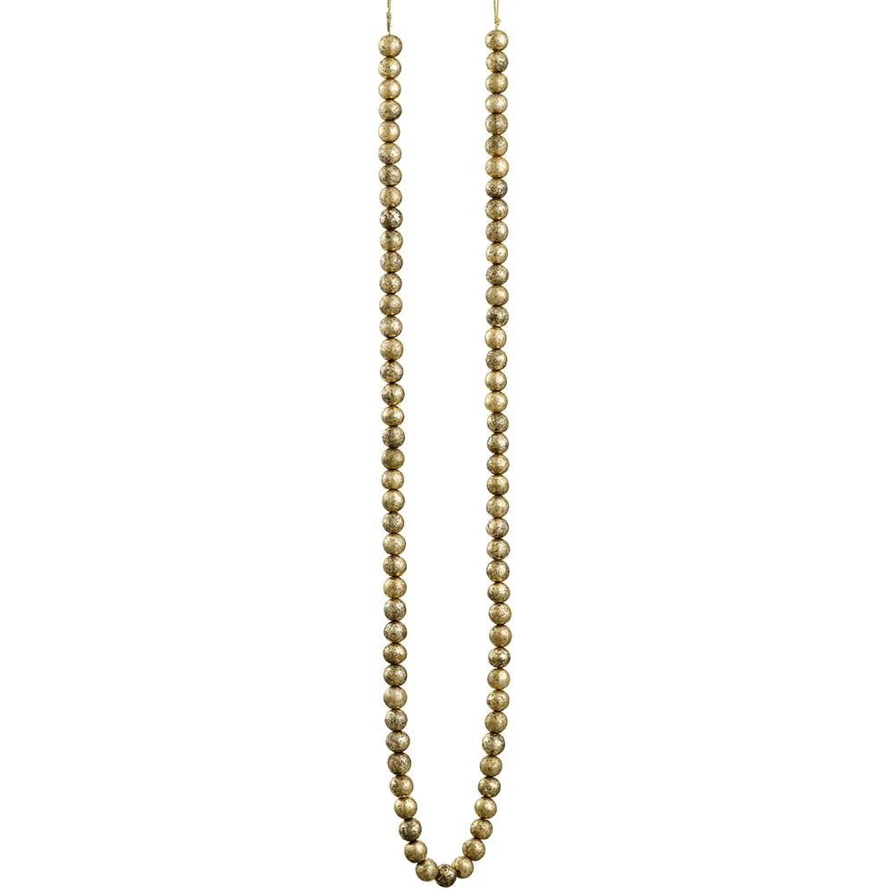 6' Wood Bead Garland Gold Antique