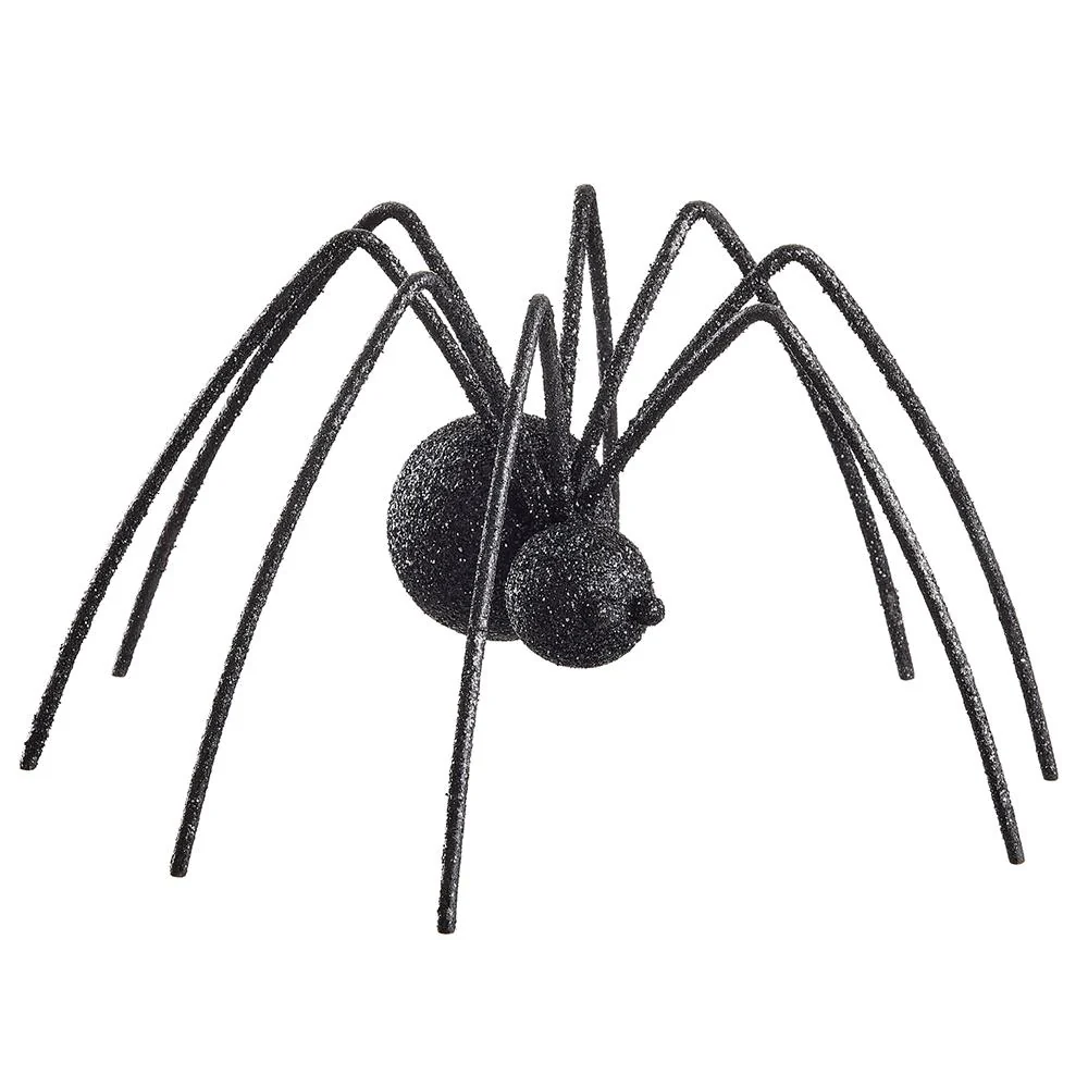 6.25" Glittered Fur Spider Black - Image 2
