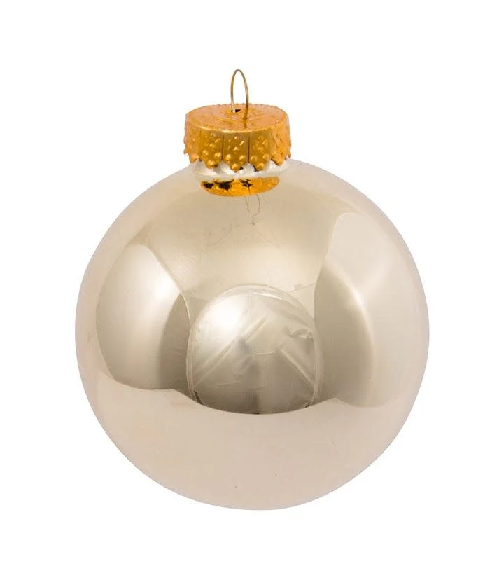 65MM Glass Shiny Gold Ball Ornament - Sold as a Set - Image 2