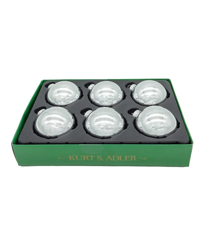 65MM Glass Shiny Silver Ball Ornament - Sold as a Set - Image 5
