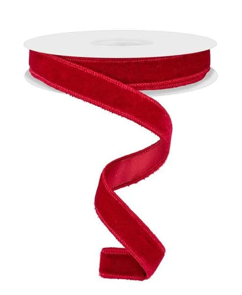 7/8”x10yd Cranberry Deluxe Velvet/Satin Backing