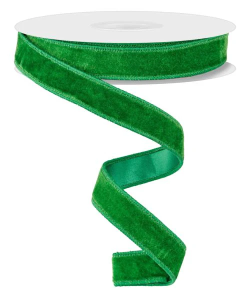 7/8”x10yd Emerald Green Deluxe Velvet/Satin Backing - Image 2