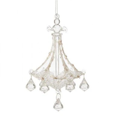 7” Glass Chandelier Ornament - Image 2