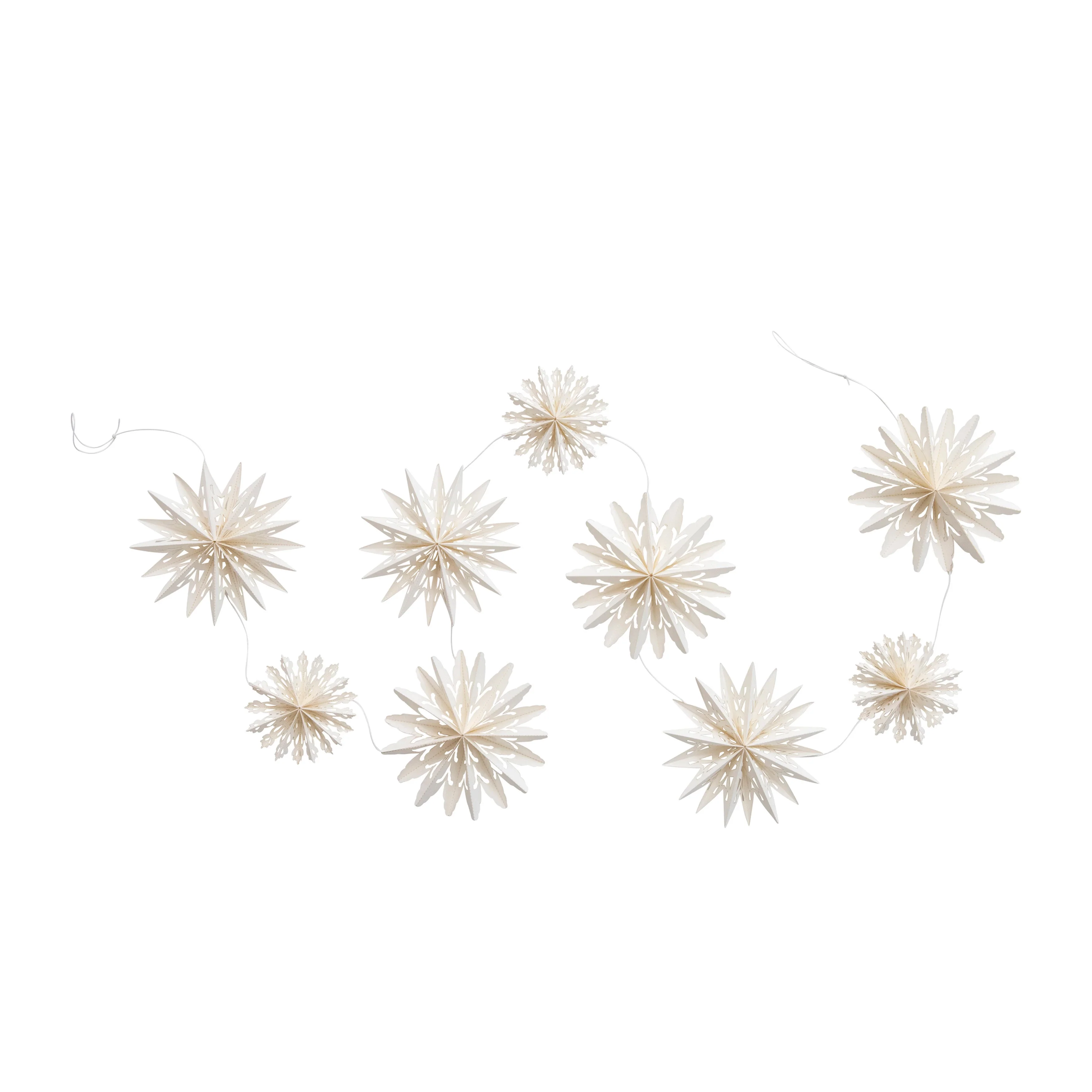 72"L Snowflake Garland In Kraft Box - White