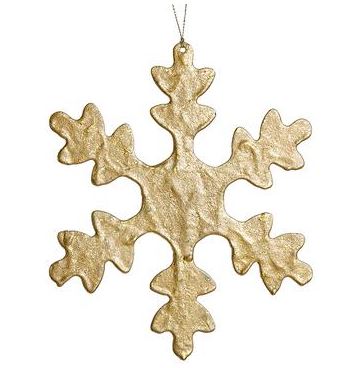 8" Metal Snowflake Ornament  Gold