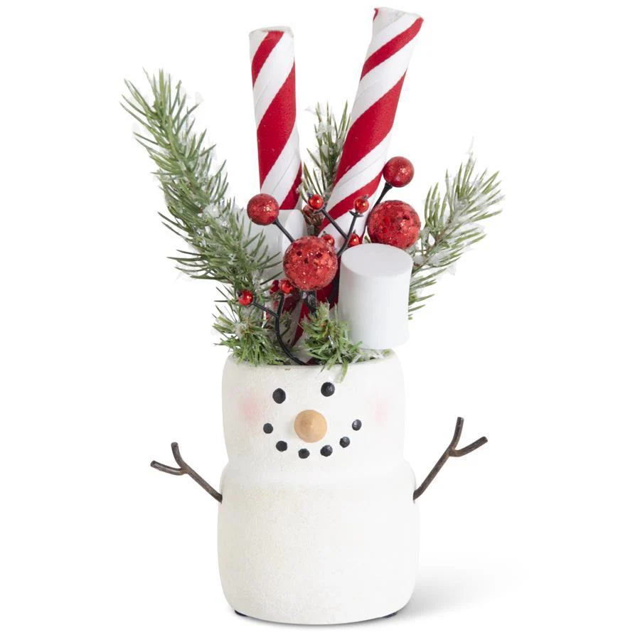 8.75 Inch Marshmallow Snowman Premade