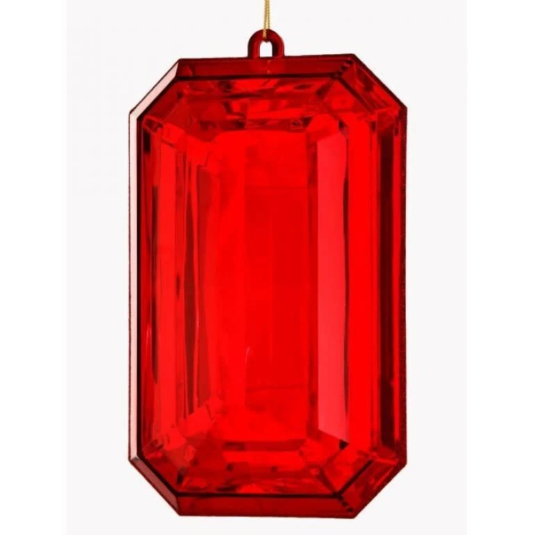 9" Acrylic Emerald Cut Precious Gem Ornament - Image 3