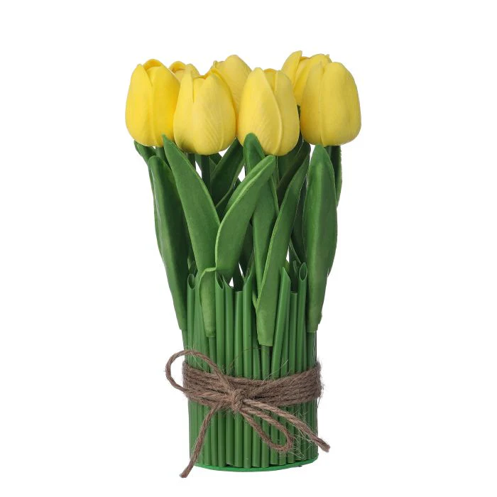 9” Eva Tulip Centerpiece With Leaves