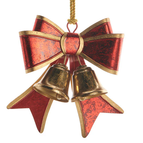9.25" Red Row with Bells Ornament