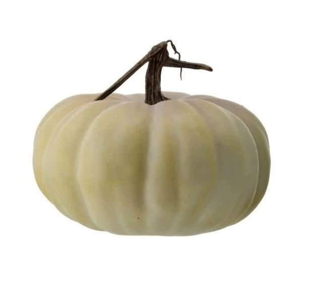 9"X5" LATEX HARVEST PUMPKIN W/VINE LIGHT GREEN