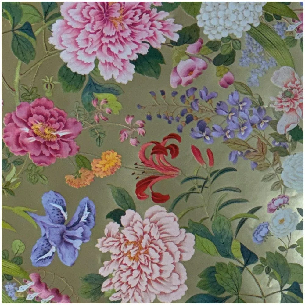 A Profusion Of Flowers Gold Foil Gift Wrap