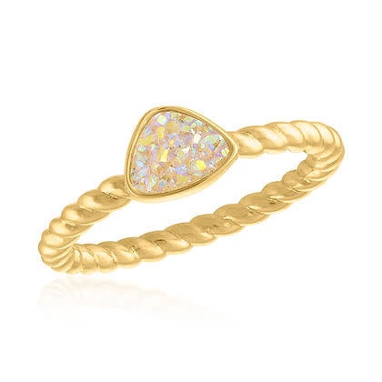 AB Triangle Druzy Gold Layer Ring - Image 3