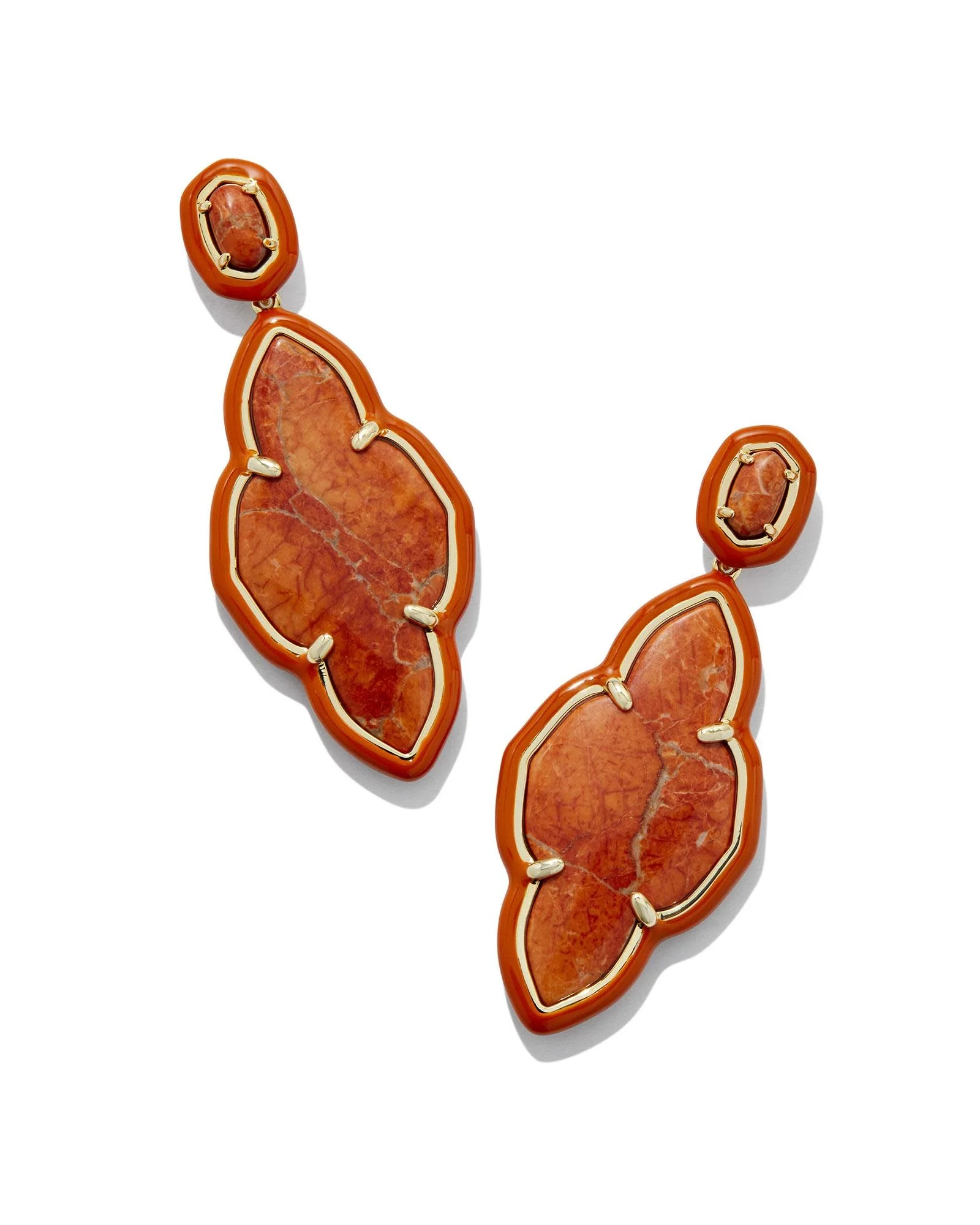 Abbie Enamel Frame Statement Earrings - Image 4