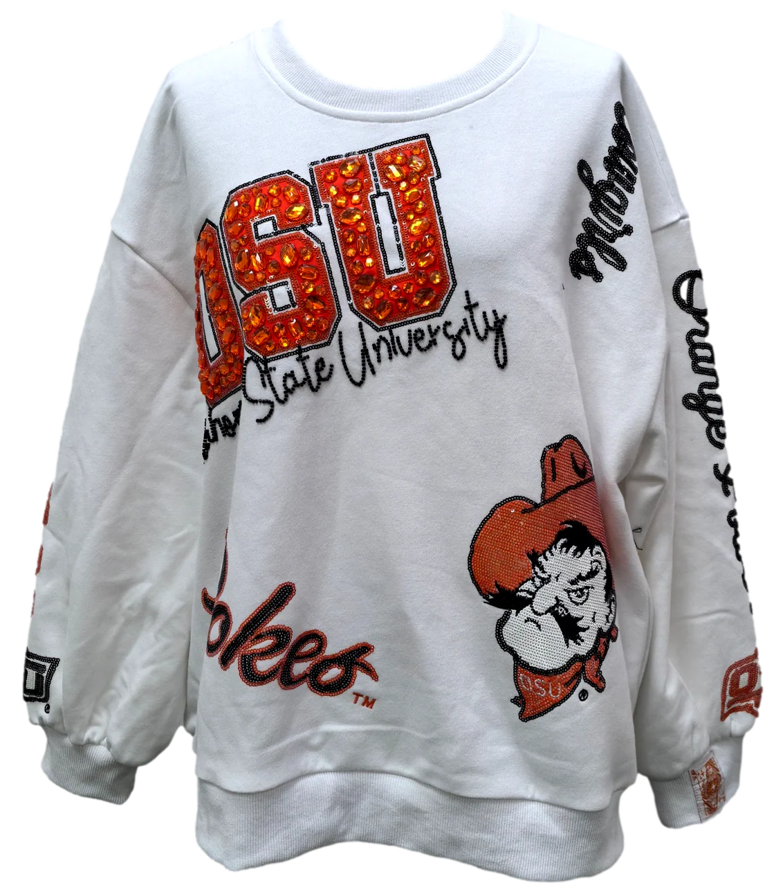 Abigail Licensed Ok State Big Icons Scattered All Over Sweatshirt - Image 7