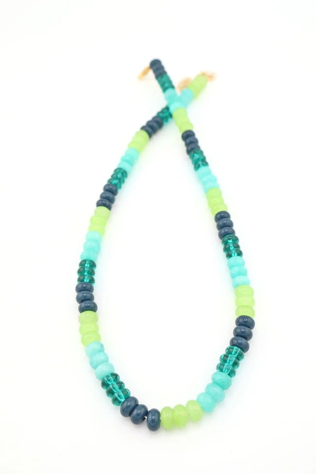Adjustable Necklace Sophia Blue/Green Colorblock Multicolor
