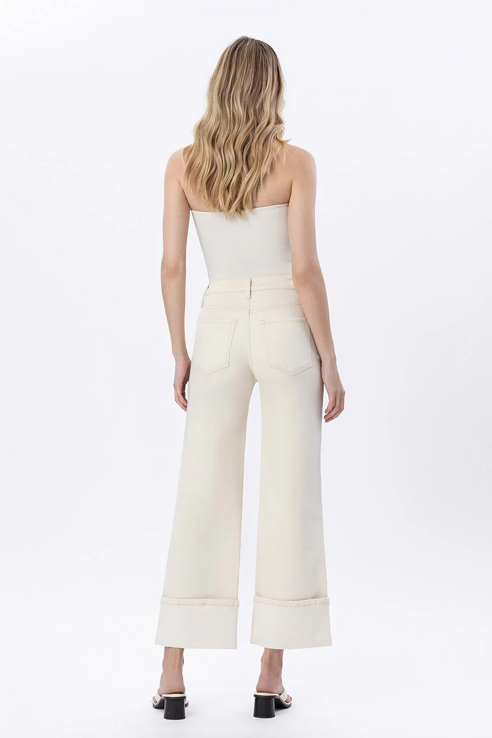 Adriana Super High Rise Cuffed Wide Leg Jeans - Image 4