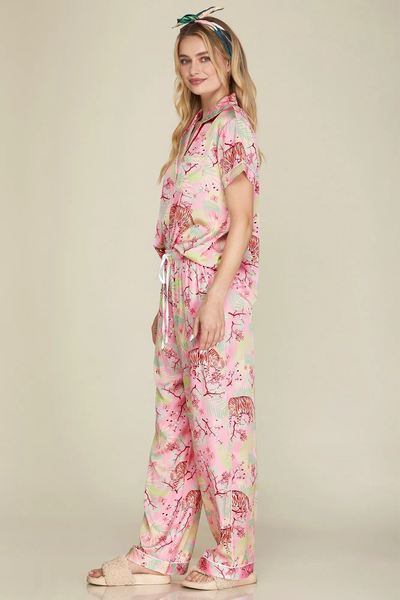 Alex Tiger Print Satin Pajama - Image 10