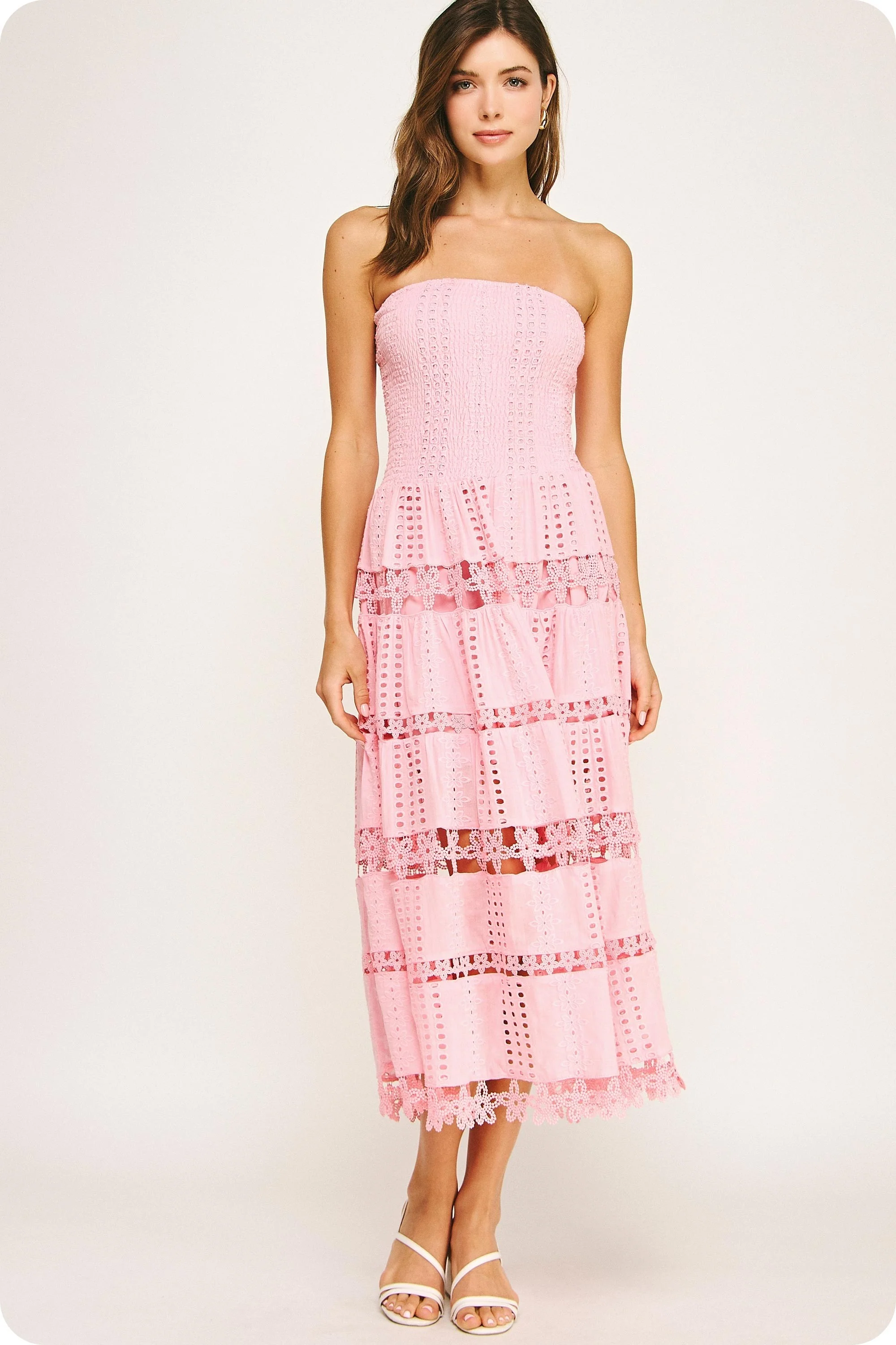 Alice Eyelet Lace Tube Dress - Image 11