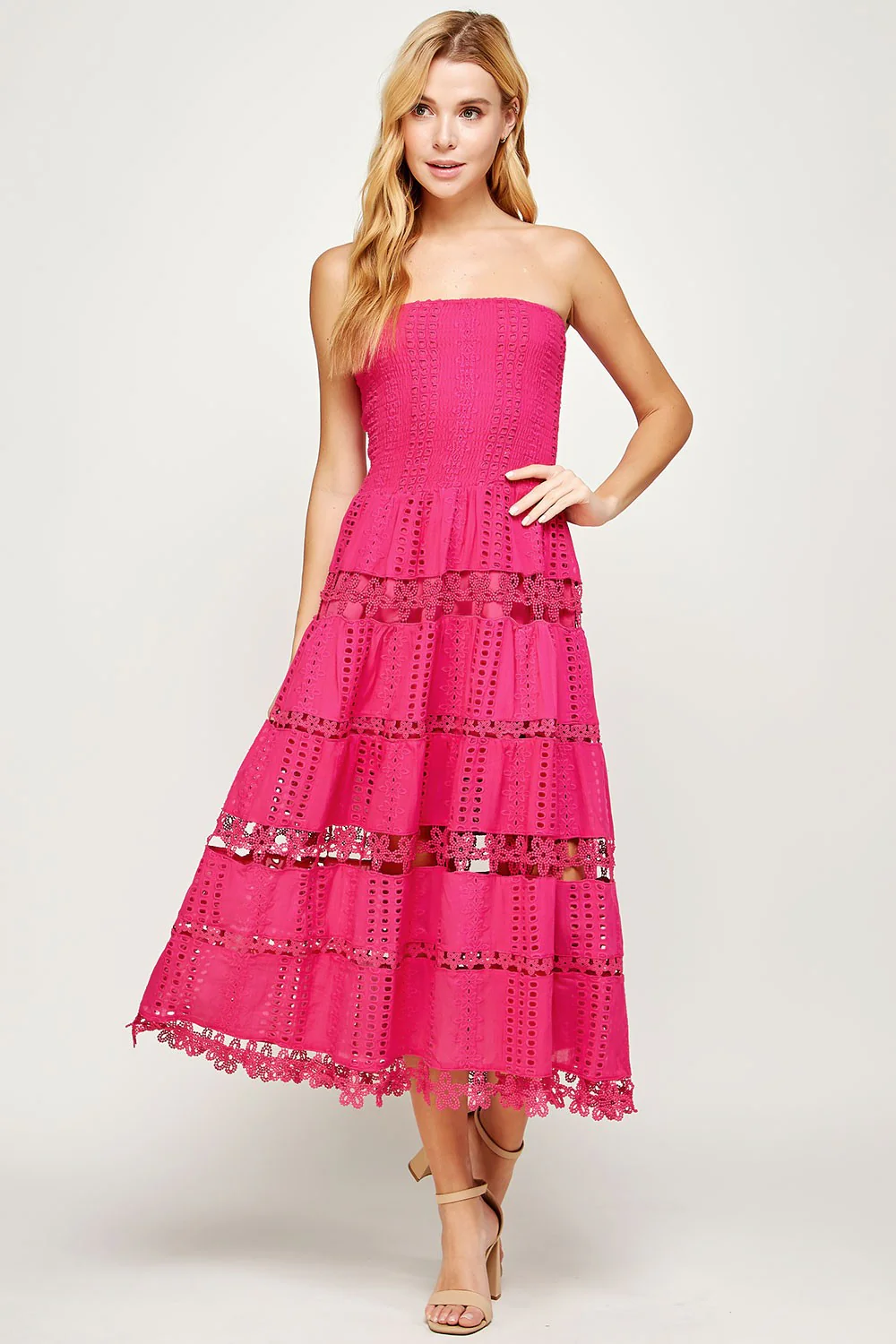 Alice Eyelet Lace Tube Dress - Image 4