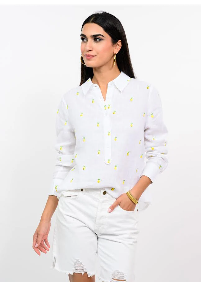 Amie Linen Lemon Shirt - Image 5