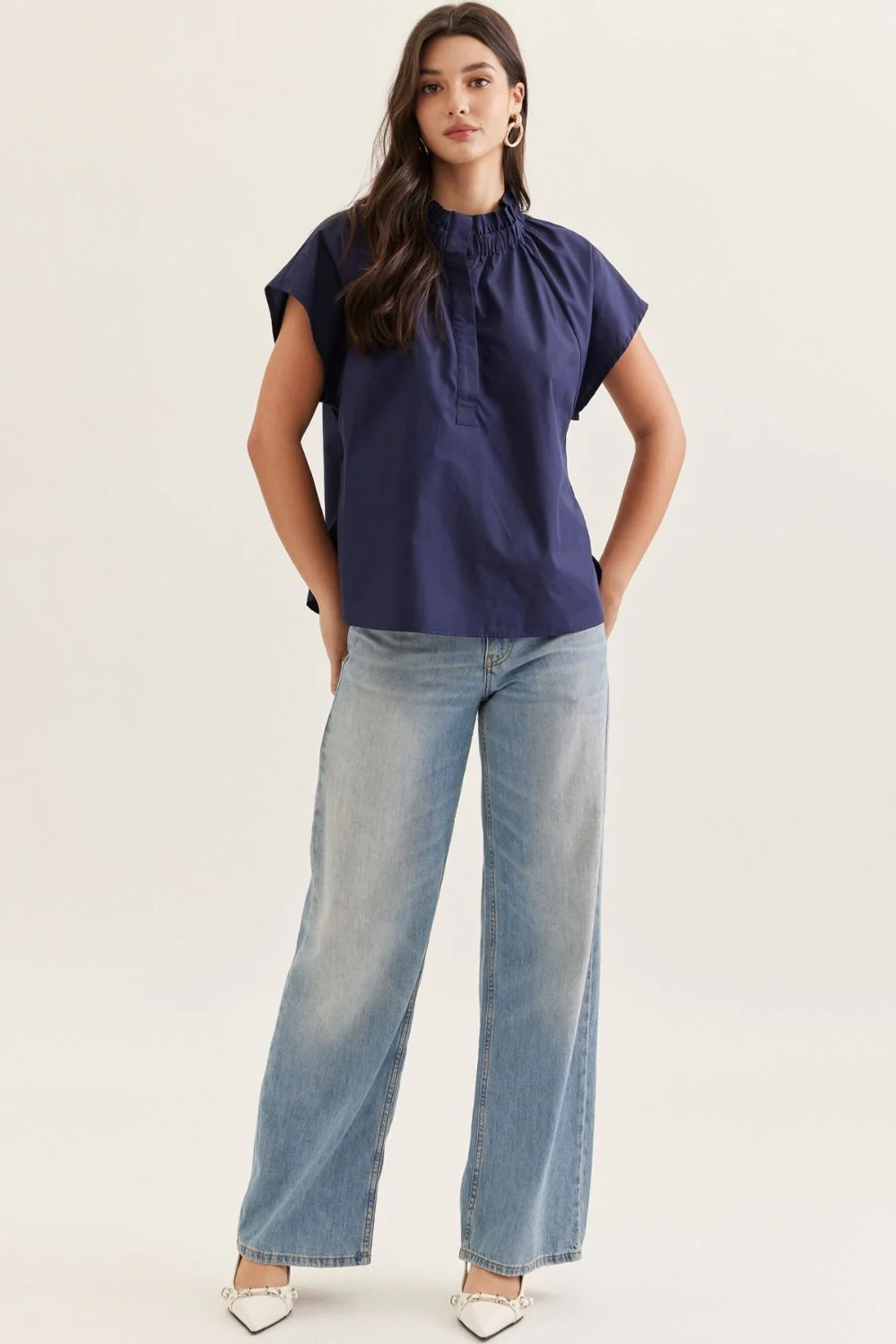 Amiyah Solid Cap Sleeve Top - Image 3