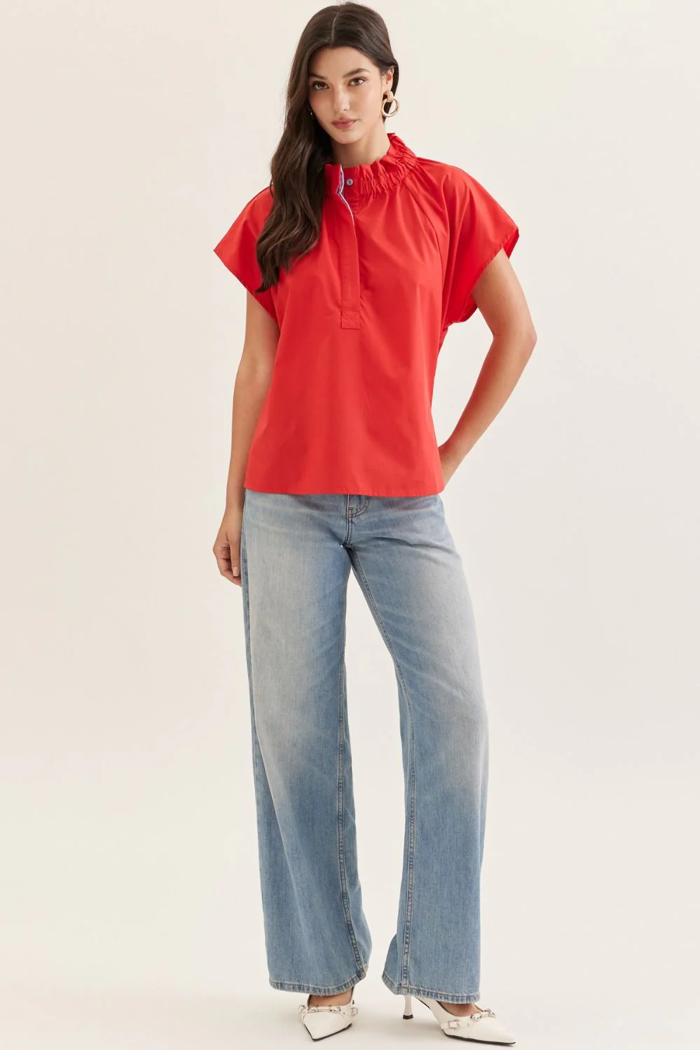 Amiyah Solid Cap Sleeve Top - Image 4