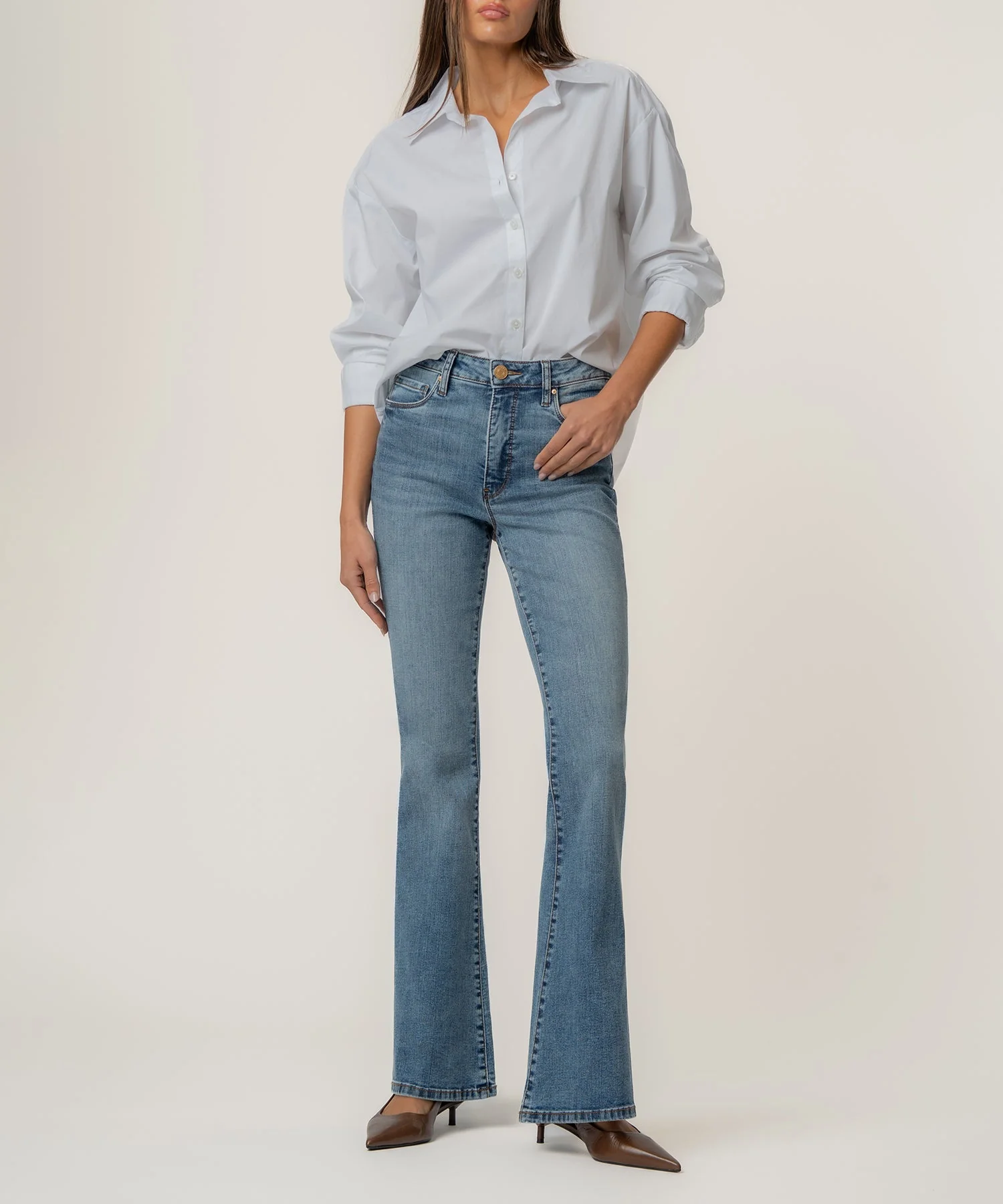 Ana High Rise Fab Ab Flare-Baby Dn All Over - Image 5