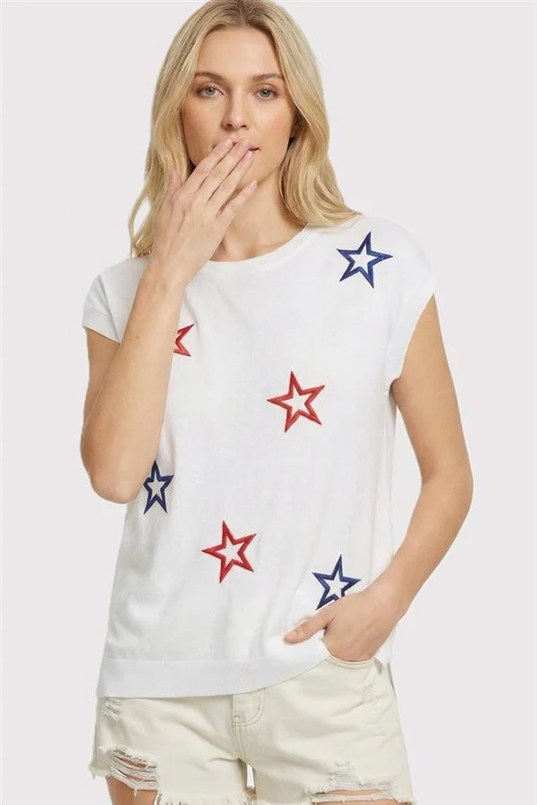 Andrea Star Embroidered Crew Neck Sweater - Image 6