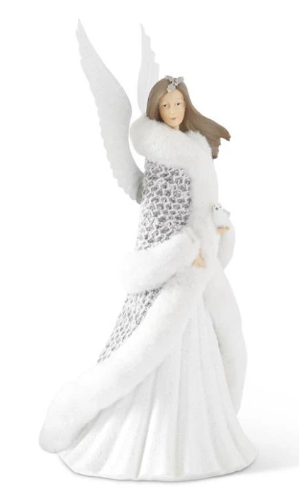 Angel w/White Glittered Metal Removable Wings - Image 3